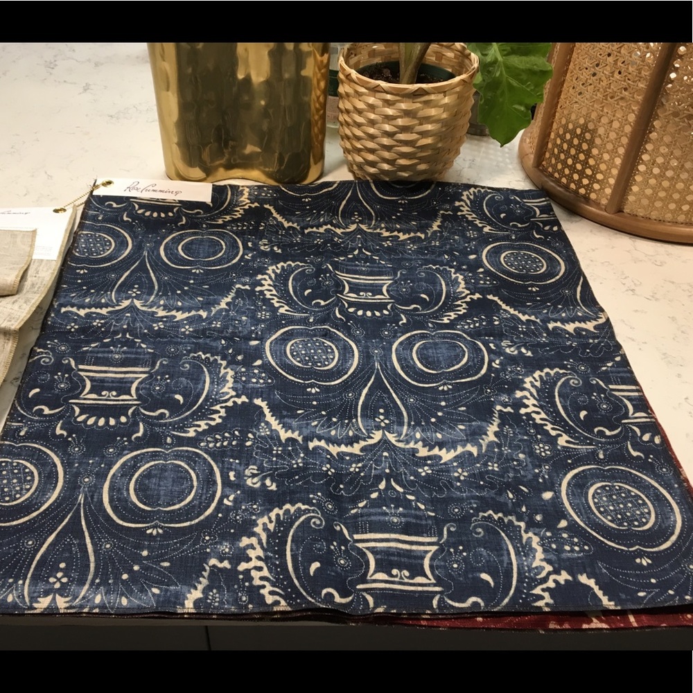 Hand Printed Linen Fabric Bundle - Pillow Fabric